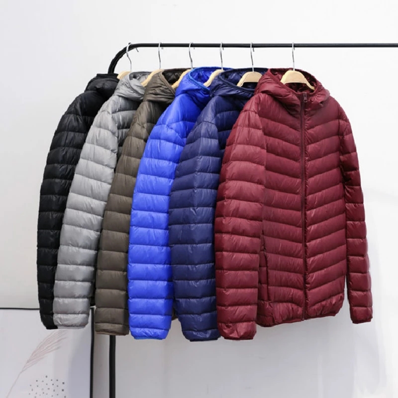 Heren Ultralichte Dunne Donsjack Herfst Winter Slanke Korte Capuchon Warme Witte Eendendons Jas Heren Bovenkleding Ropa De Hombre Jassen