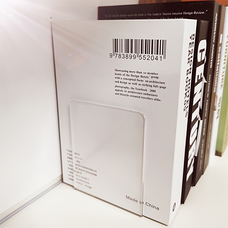 Sujetalibros acrílicos transparentes, estantería de escritorio, estante de almacenamiento decorativo, sujetalibros, soporte para libros, papelería escolar