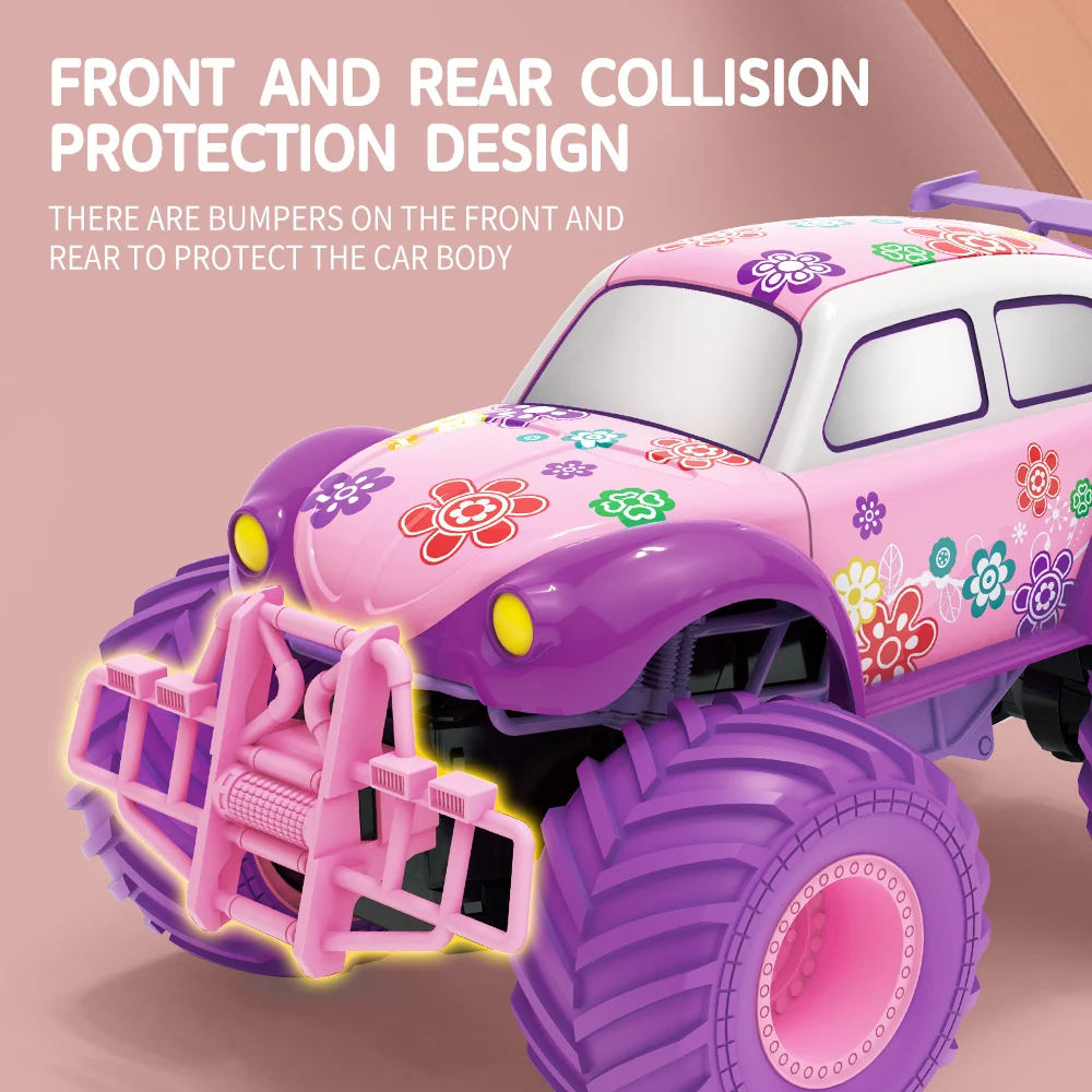 JJRC ตุ๊กตาบาร์บี้ RC รถสีชมพูรถกระบะไฟฟ้าปีนเขา DROP-proof Stunt รีโมทคอนโทรลของเล่นเด็กของขวัญเครื่องประดับ