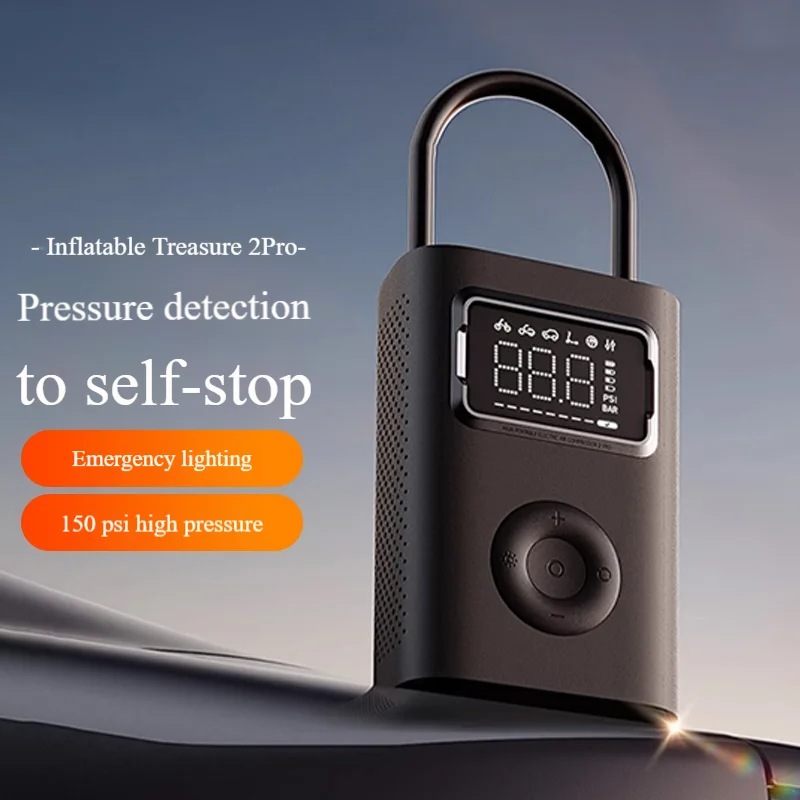 Xiaomi mijia bomba de ar 2 portátil carro & inflator bicicleta com detecção pressão dos pneus 150psi 2000mah função pré-conjunto recarregável