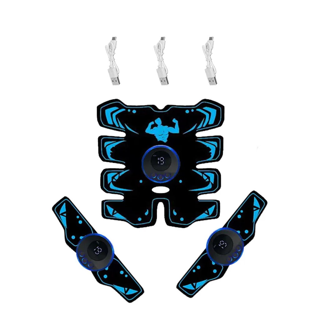 Neuer USB wiederaufladbarer EMS-Muskelstimulator ABS-Arm 3-in-1-Trainer Smart Wireless Fitness Bauchtraining Elektrischer Körper Slim