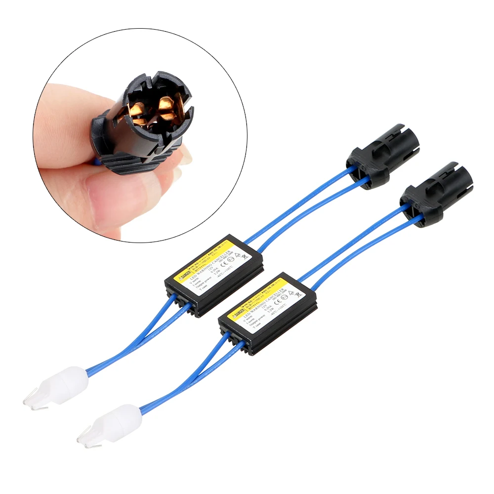 Canbus câble voiture LED décodeur voiture lumières pas d'erreur avertissement annuleur décodeur T10 12V 2 pièces résistance de charge OCB