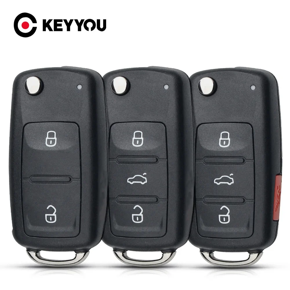 Keyyou ersatz klappbare autos chl üssel schale für vw volkswagen golf mk6 tiguan polo passat cc sitz skoda octavia 2/3/4 knöpfe