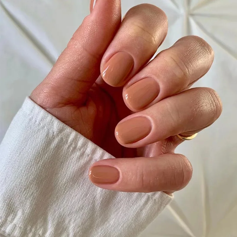 24 unids/set de uñas postizas brillantes de un solo Color, cubierta completa, uñas postizas extraíbles, arte, herramientas de uñas postizas acrílicas, puntas de uñas cortas