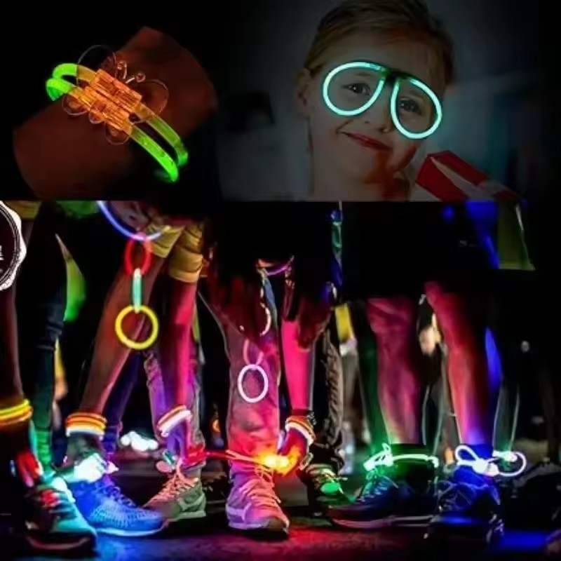 50/100Pcs Fluorescence Sticks Party Multicolor Glowing Stick Bright Colorful Light Bright Bendable Glow Bracelet Party Supplies