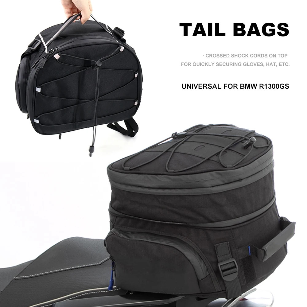 Nuevos accesorios para motocicleta, bolsas traseras impermeables de nailon negro, bolsas de asiento trasero, bolso de mano para BMW R1300GS R 1300 GS R1300 GS r1300gs