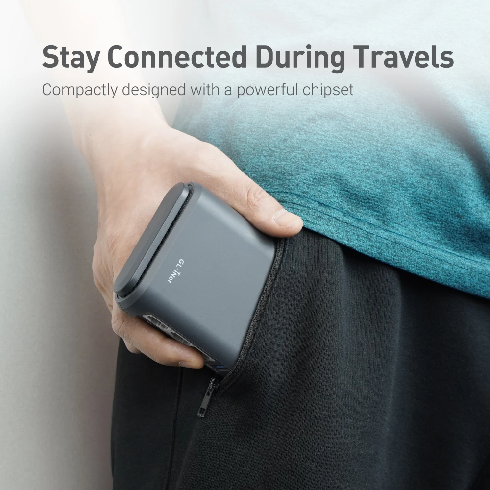 GL.iNet-Router inalámbrico Slate Plus (GL-A1300), enrutador de viaje encriptado VPN, fácil de configurar, conectar al Hotel, WiFi y Portal cautivo