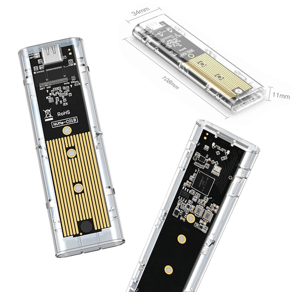 Boîtier de disque dur Mobile M.2 NGFF/NVME vers USB3.0, SATA SSD type-c, adaptateur de boîtier 5Gbps