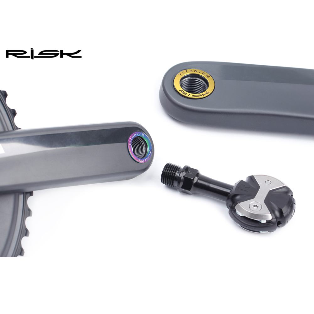 Un par (2 uds) junta espaciadora de arandela de Pedal de titanio para bicicleta de montaña, protección de manivela de bicicleta de carretera, junta tórica