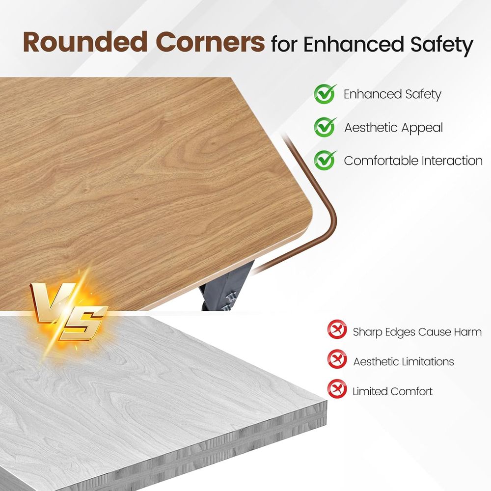 48" Adjustable Workbench with Power Outlet, Work Table with Wheels 1500 LBS Rubber Wood Workstation or Garage, Workshop, Oice, H