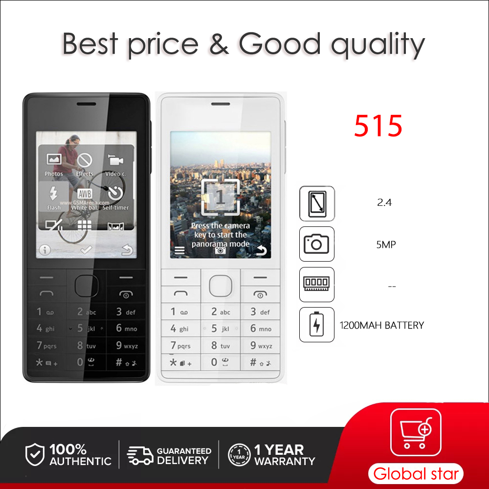 Original 515 2 Sim 3G 5MP cámara Bluetooth altavoz ruso árabe hebreo teclado hecho en Finlandia desbloqueado envío gratis