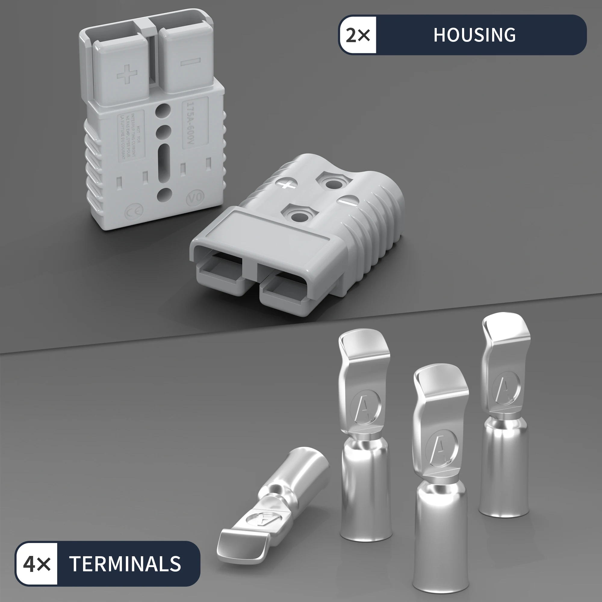 2 uds 50A 175A 350A enchufe Anderson batería conector de desconexión rápida 600V cabrestante de remolque enchufe de arnés de cables de conexión rápida