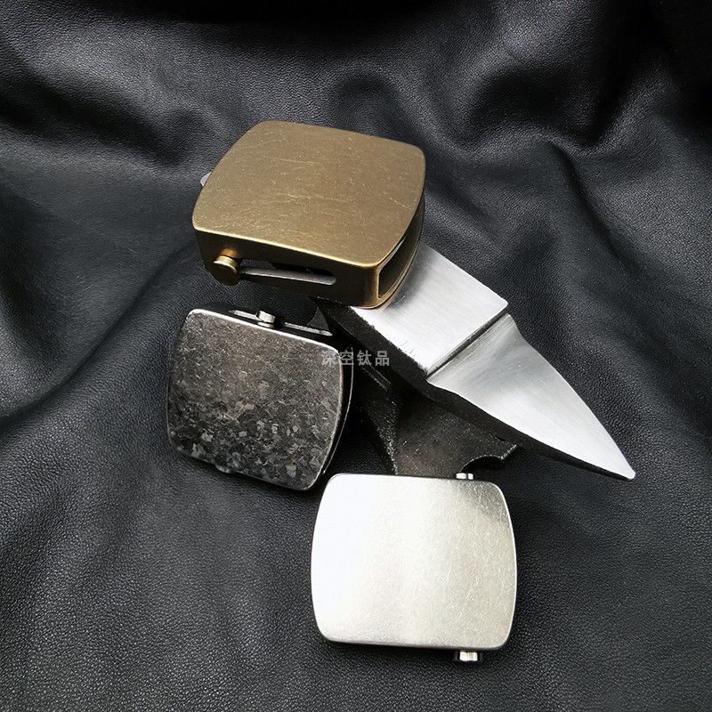 Pure Titanium Roller Leather Automatic Belt Buckle Anti-allergic External Wear Type