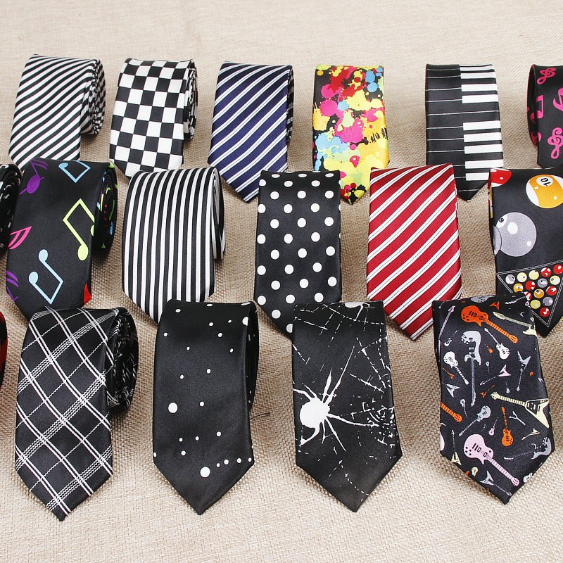 Cravate fine pour hommes, classique, mode, Notes de musique colorées, guitare de Piano imprimée, Polyester, largeur 5cm, accessoire cadeau de fête