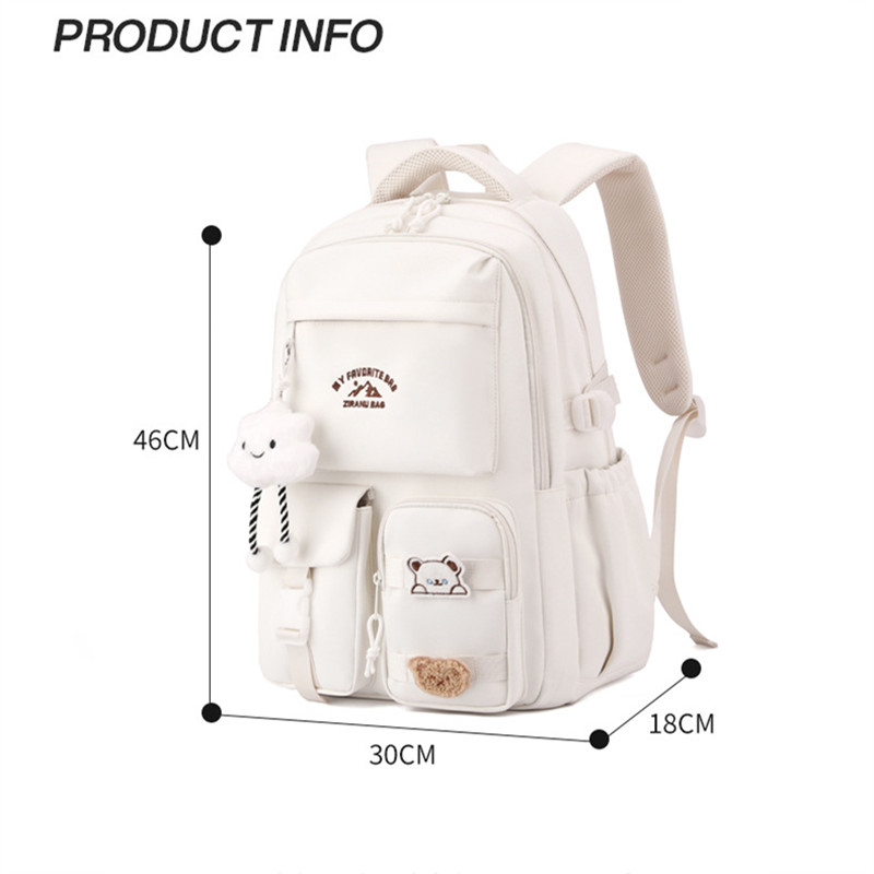 Japanese Ins College style backpack with pendant versatile large capacity backpack for women school bags for middle school girls