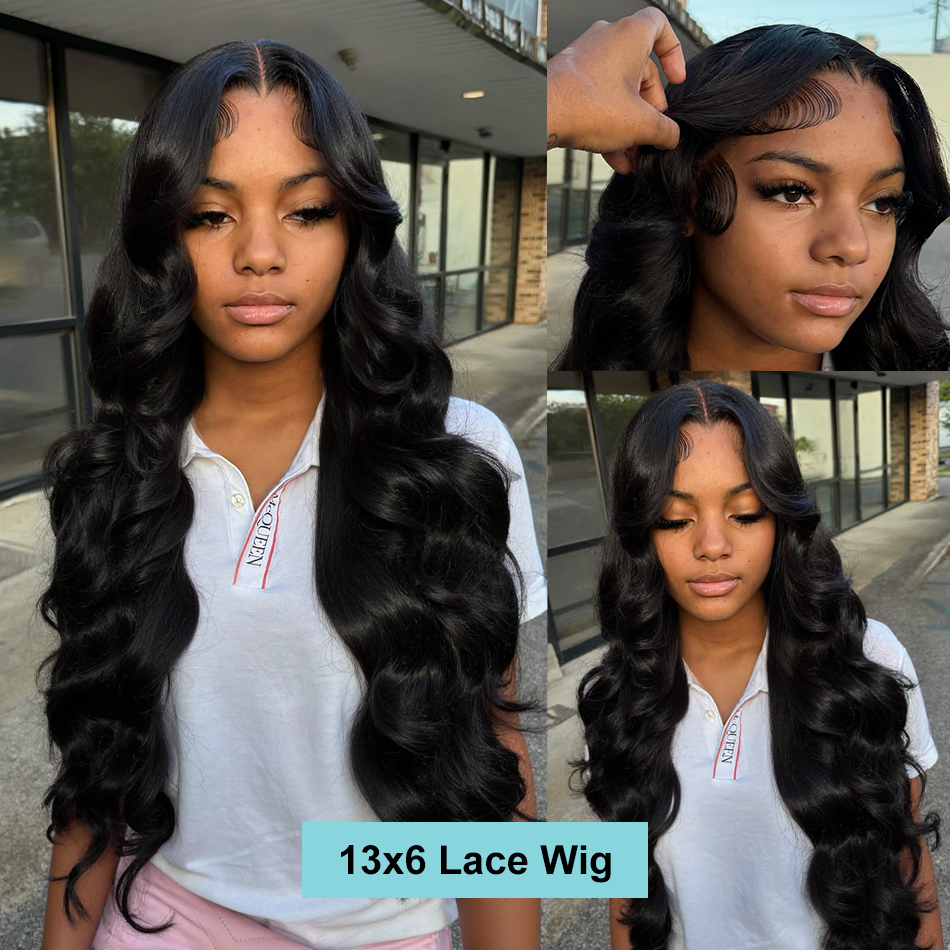 220% Body Wave 13x6 HD Transparent Lace Front Human Hair Wigs 30 40 Inch 13x4 Lace Frontal Water Wave 5x5 Closure Wig For Women