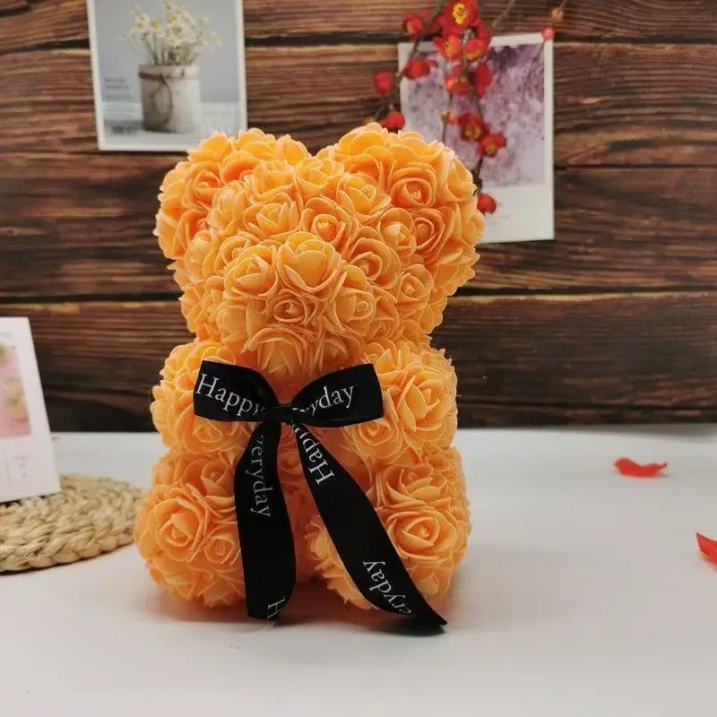 ตุ๊กตาหมี ของขวัญวันวาเลนไทน์ สร้างสรรค์ ของขวัญหมีกุหลาบ ดอกไม้ PE โรแมนติก โฟมหมี ของขวัญตกแต่งคริสต์มาส วันแม่