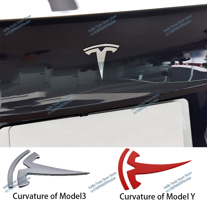 Etiqueta engomada del insignia del logotipo del emblema del maletero delantero del capó del coche para Tesla Model 3 Y S X Roadster P75D P85D P100D Accesorios