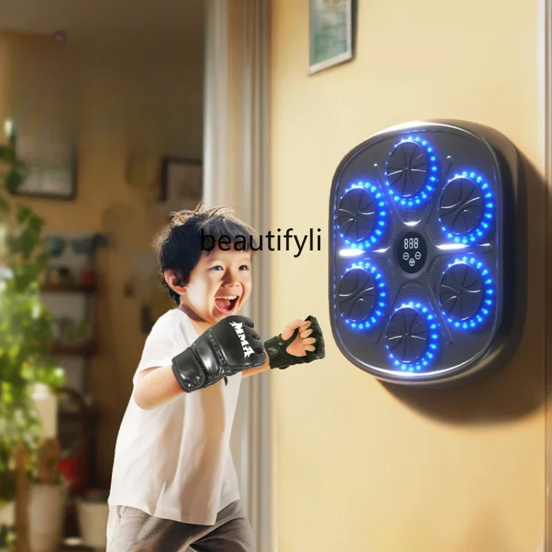 スマートウォールトレーニング機器,ミュージックボクシングマシン,高さ調節可能,電子ターゲット