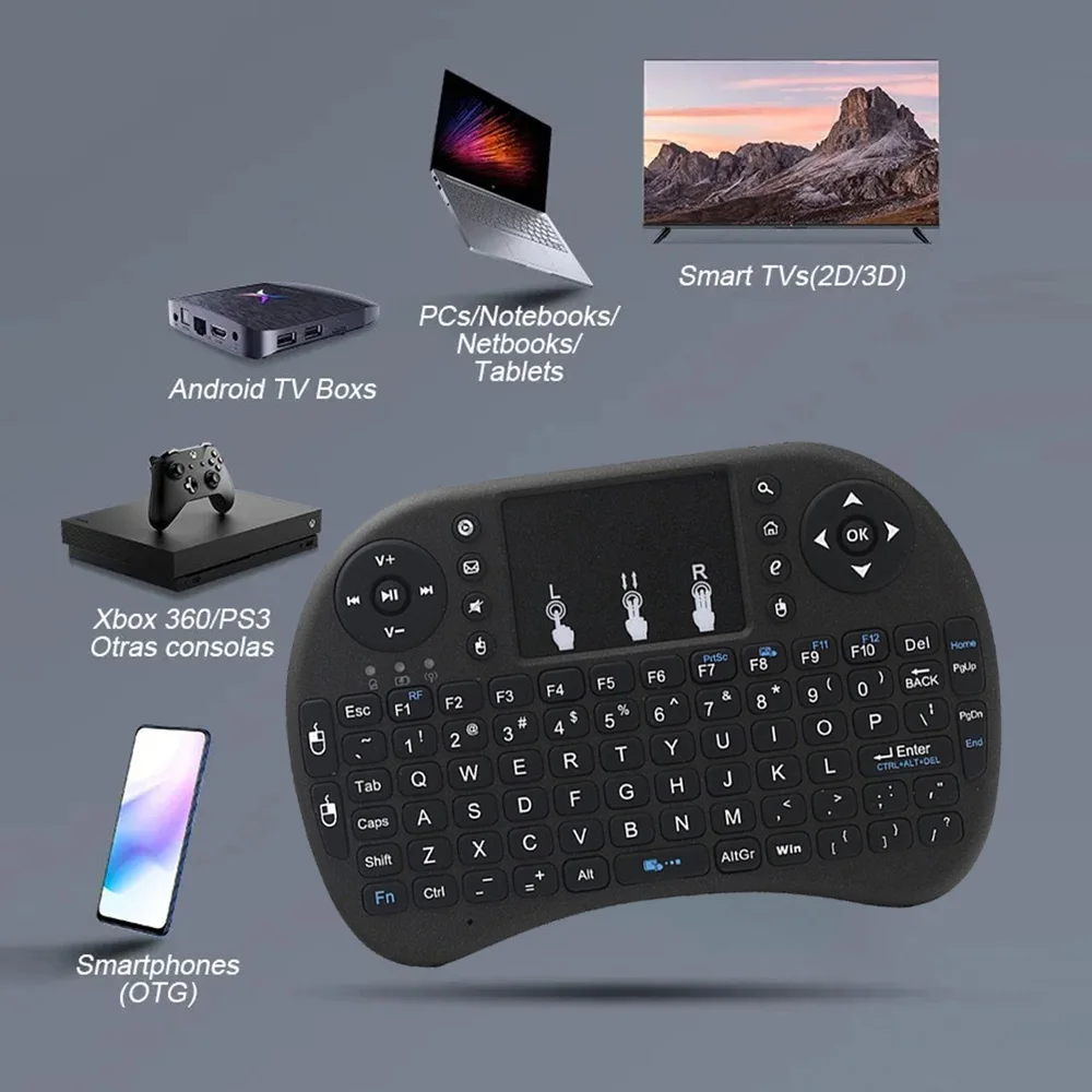 MRSVI I8 2,4 G Mini Wireless Tastatur Classic Black Air Mouse Fernbedienung Touchpad für Android TV Box PC Smart TV