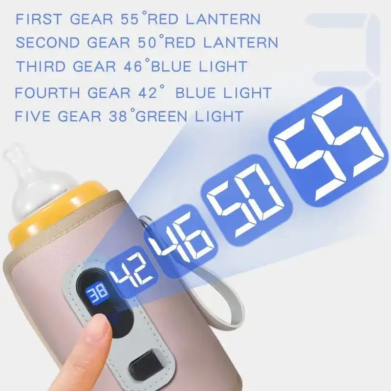 Manchon isolant pour biberon Portable, dispositif d'isolation du lait pour bébé avec écran LCD, biberon isolant USB pour voyage en voiture, Porta