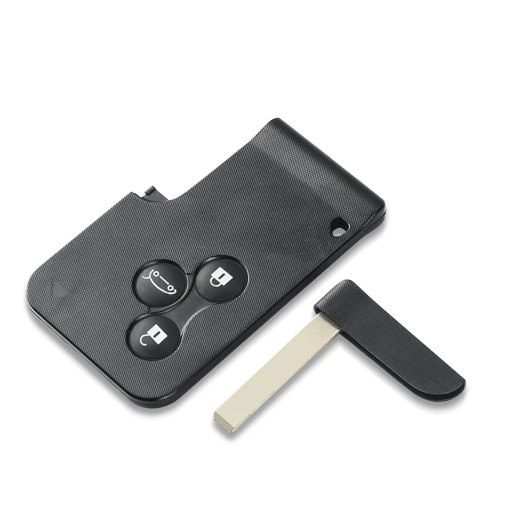 KEYYOU 2/3 Buttons Smart Card Remote Key Shell Case For Renault Clio Logan Megane 2 3 Scenic Laguna Espace Black Car Key Case