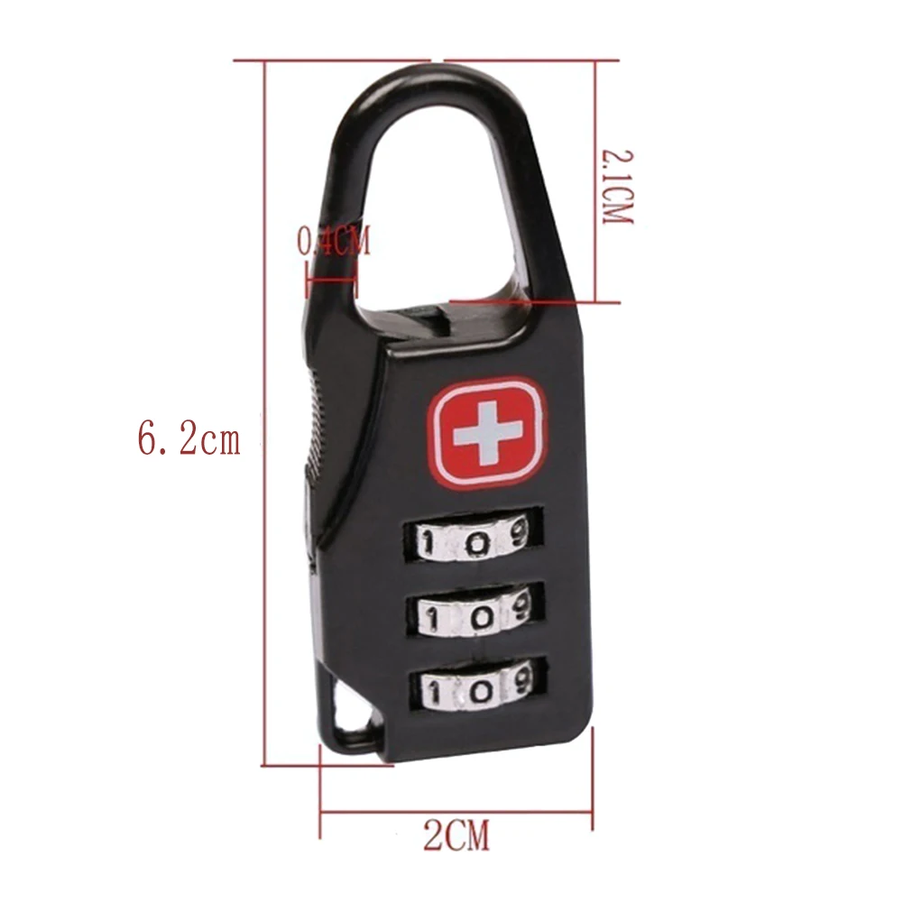 Candado con cerradura de aleación portátil para equipaje de viaje al aire libre, mochila con cremallera, bolso, combinación antirrobo segura, cerradura de número de código, 1-8 Uds.