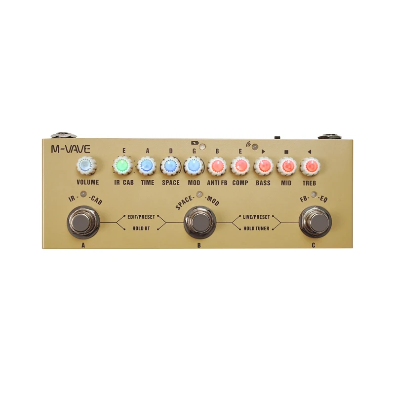M-vave Cube BABY Pedal multiefectos para guitarra eléctrica/bajo/guitarra acústica 8 gabinetes IR simulación M-vave Pedal recargable