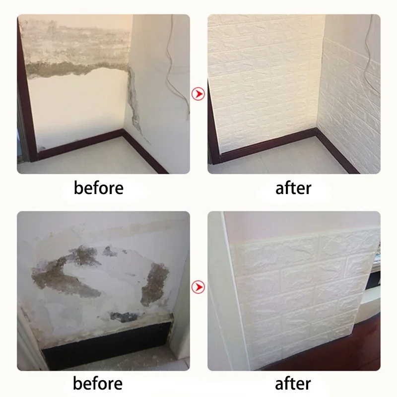 3D Wall Sticker 70cmx2m Continuous Retro Imitation Brick Wallpaper Self Adhesive Waterproof Wallcovering Living Room Wall Decor