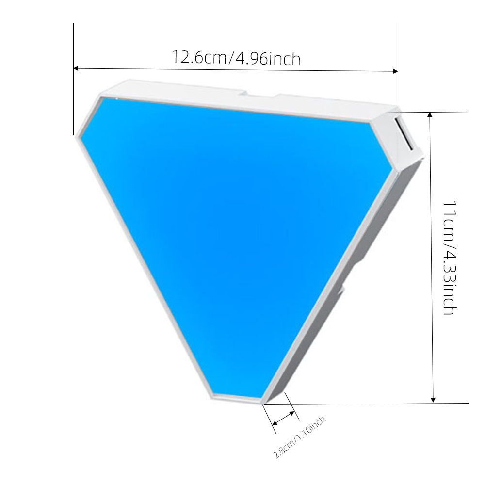 Led triangular quantum lâmpada de parede rgb captador inteligente ritmo luz fundo para o quarto cabeceira luz da noite decoração do escritório