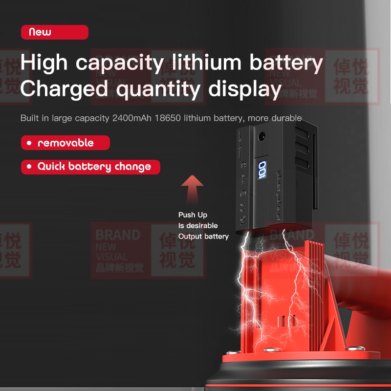 Lève-ventouse électrique sous vide, capacité de charge de 200kg, verre à main rapide pour déplacer de grands carreaux de granit, 8 po