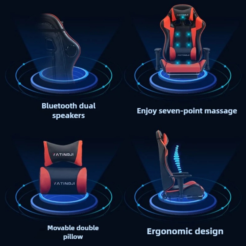 Gaming Gaming Chair Ergonomic Comfortable Leather Gaming Chair Reclining Lifting High Back Rotating Racing Gaming Chair