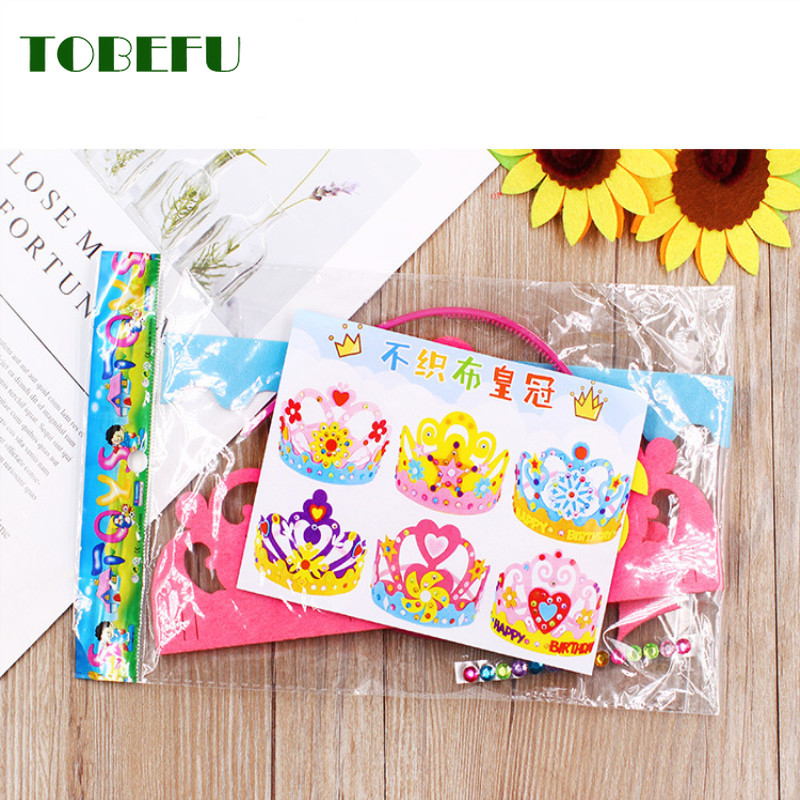 DIY หัตถกรรมของเล่นมงกุฎสร้างสรรค์กระดาษดอกไม้ดาวรูปแบบของเล่นสําหรับเด็กเด็กอนุบาล Art Party ตกแต่ง