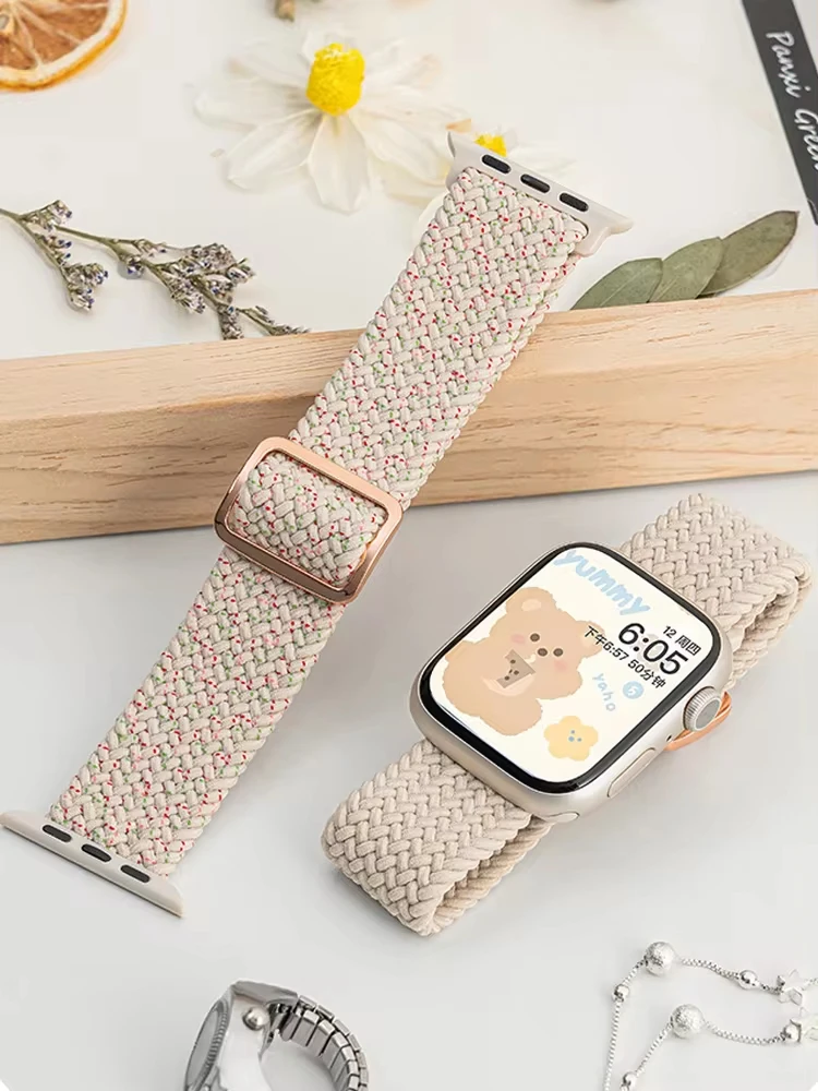 Solo Loop trenzado para Apple watch Ultra band 40mm 44mm 41mm 38mm 49mm 45mm pulsera de nailon elástico iWatch series 9 8 7 3 se