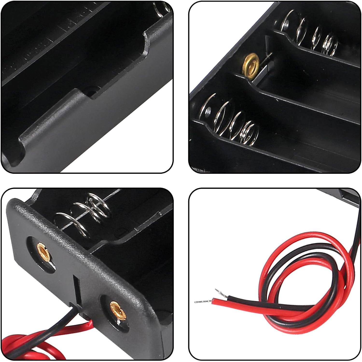 3pcs 18650 Battery Holder with Wire 3.7V,7.4V, 11.1V, 14.8V 18650 Battery Holder Box for Battery storage charging