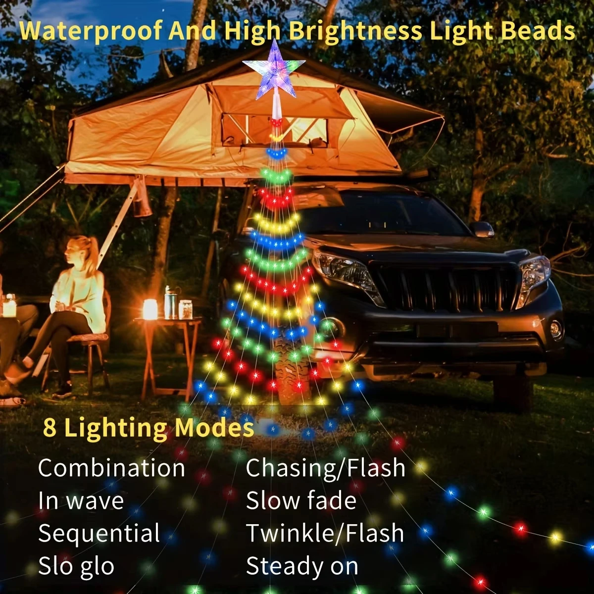 Luci natalizie USB 2/3M 8 modalità Luci a stringa impermeabili a LED per interni ed esterni Illuminazione natalizia per feste di nozze