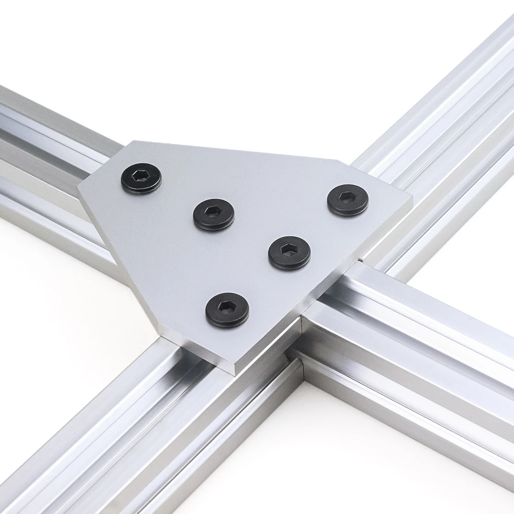 8 unids/lote Openbuilds soporte de junta de placa de unión en forma de T de 5 agujeros Compatible con perfil de extrusión de aluminio 2020/3030/4040