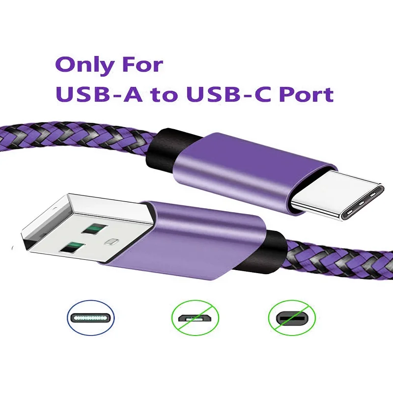 USB A 유형 C 고속 나일론 꼰 케이블 Xiaomi 삼성 화웨이 안드로이드 전화 충전기 케이블 액세서리에 대한 와이어 충전기 케이블