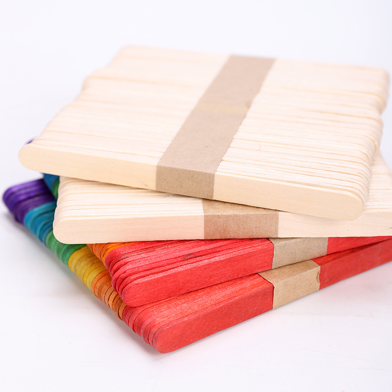 ศิลปะสร้างสรรค์ 50 ชิ้น DIY ไม้ Sticks งานฝีมือมือ Ice Cream Sticks ที่มีสีสันของเล่นเพื่อการศึกษาเด็ก Handmade วัสดุเด็กของขวัญ