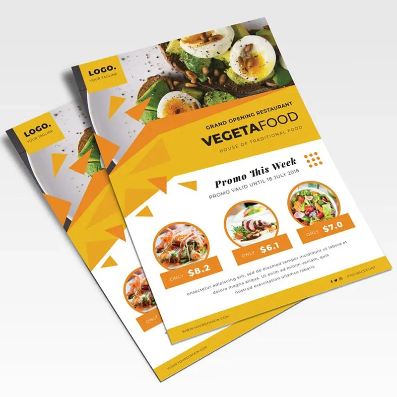 Customized A6A5A4 flyer commodity price list introduction advertisement 157gms free delivery double-sided printing poster