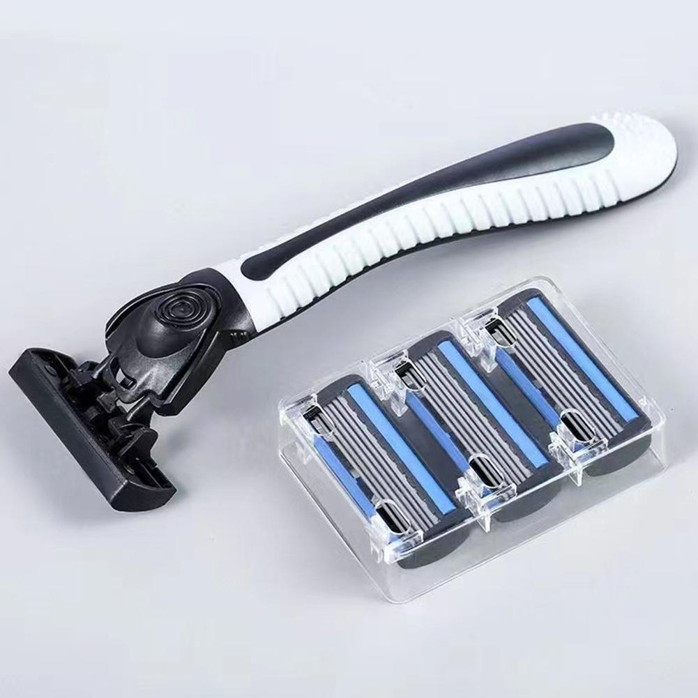 6-Layer Razor Head Manual Shaver Stainless Steel Classic Double Edge Blade Razor Shaving Replaceable Razor Head Razor Tools