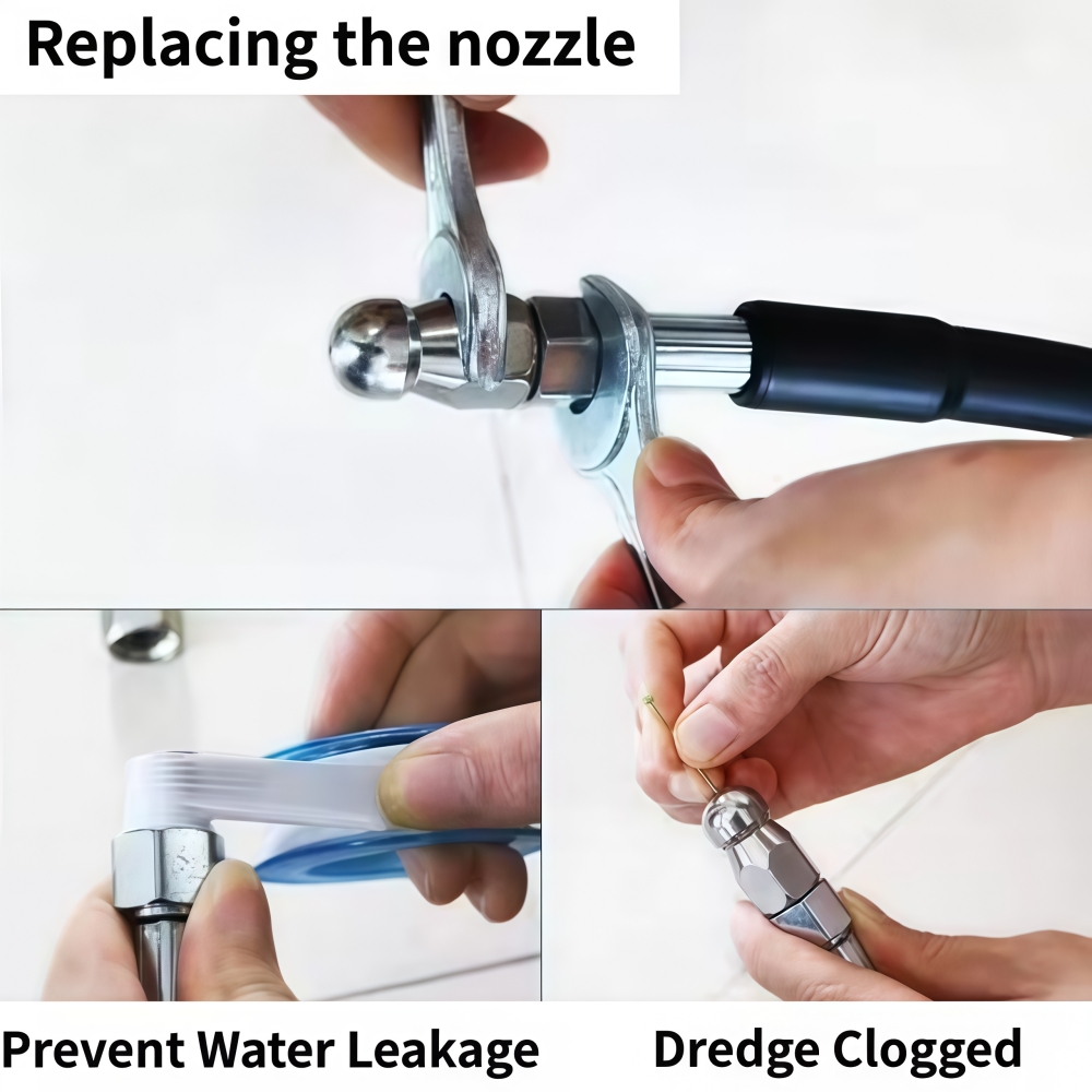 Sewer Drainage Cleaning Hose Pipe Cleaner, High-Pressure Hose Sewer Kit, For Karcher Interskol Huter Hammer Nilfisk Bosch Lavor