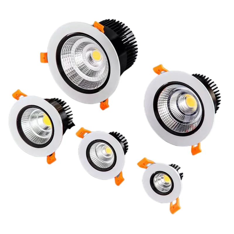 Nuevos focos LED para techo COB con ángulo ajustable, focos de 3W, 5W, 7w, 9w, 12w, 15w18w, AC85-240VD giratorio empotrado regulable