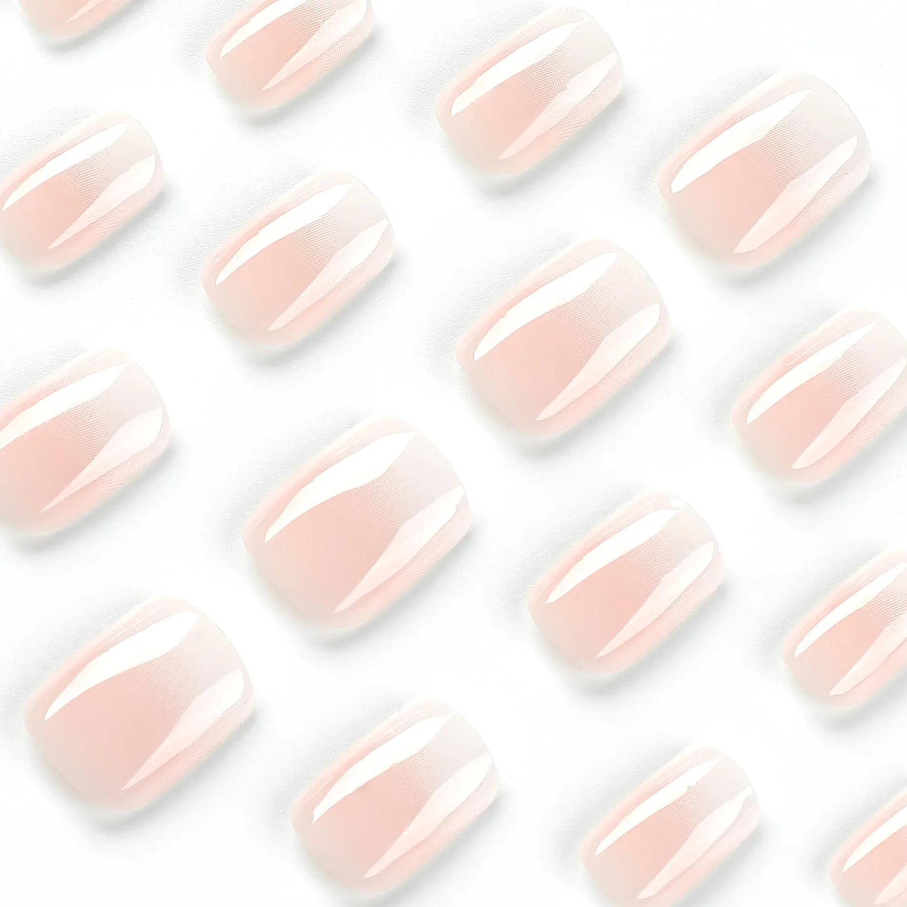 Juego de Uñas Postizas Brillantes Ovaladas Cortas con Brillo y Gradiente Francés, Puntas de Uñas Reutilizables de Cobertura Completa con Pegamento para Mujeres y Niñas