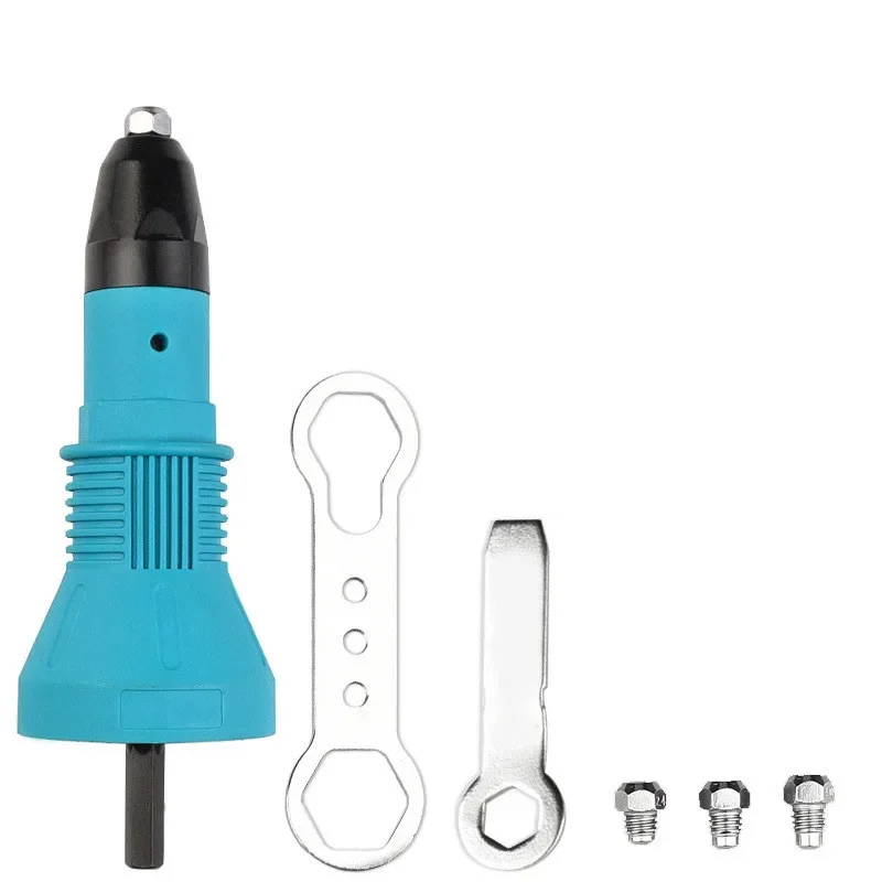 M3~M8 Cordless Rivet Drill Electric Adaptor Insert Nut Tool, Rivet Nut Gun Riveting Can Be Used in Manual and Electric Mode