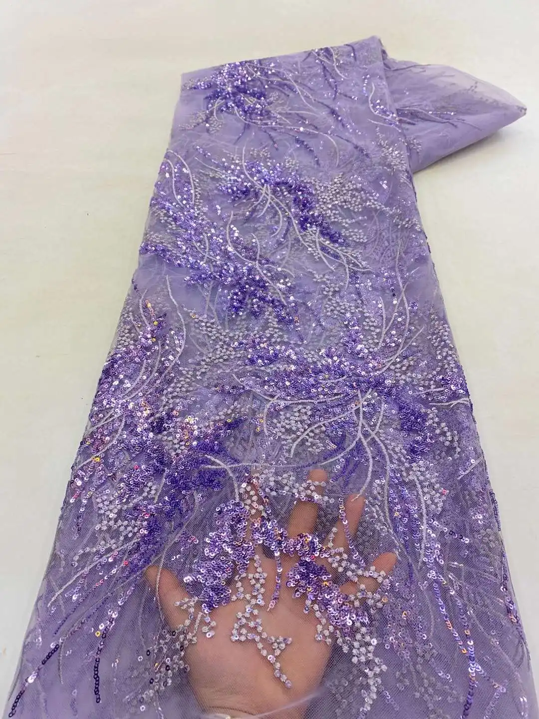 Afrikanische Pailletten Tüll Spitze Stoff 5 Yards 2023 Hohe Qualität Bestickt Französisch Net Mesh Spitze Nigerian Spitze Für Party Kleid nähen