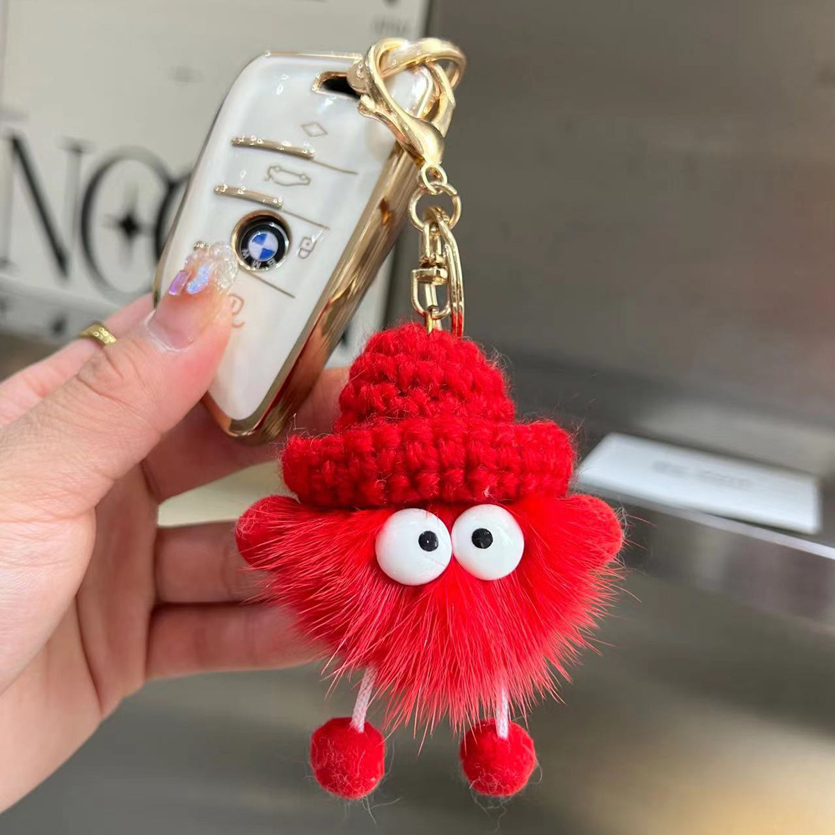 Unisex Tashangers Kolen Bal Pluche Leuke Kawaii Dopamine Modieuze Tas Accessoires Multifunctionele Sleutelhangers Paar Geschenken