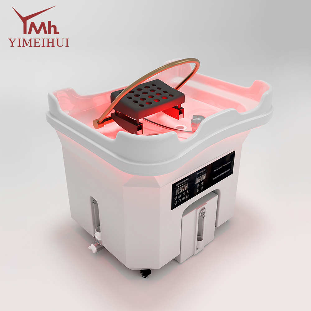 Portable Acrylic Shampoo Bowl Spa Fumigation Hair Wash Basin with Waterfall Head Circulation