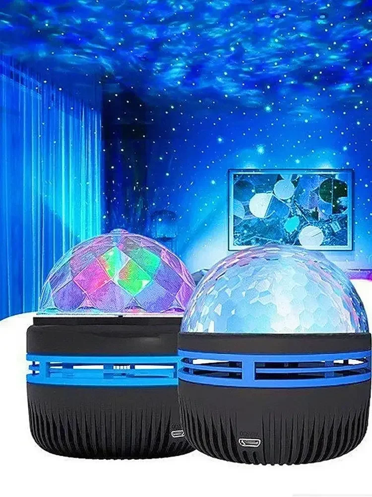Proyector de olas oceánicas, con patrones de 7 colores y Control remoto, alimentado por USB para cine en casa, techo, decoración de habitación, 1 ud.