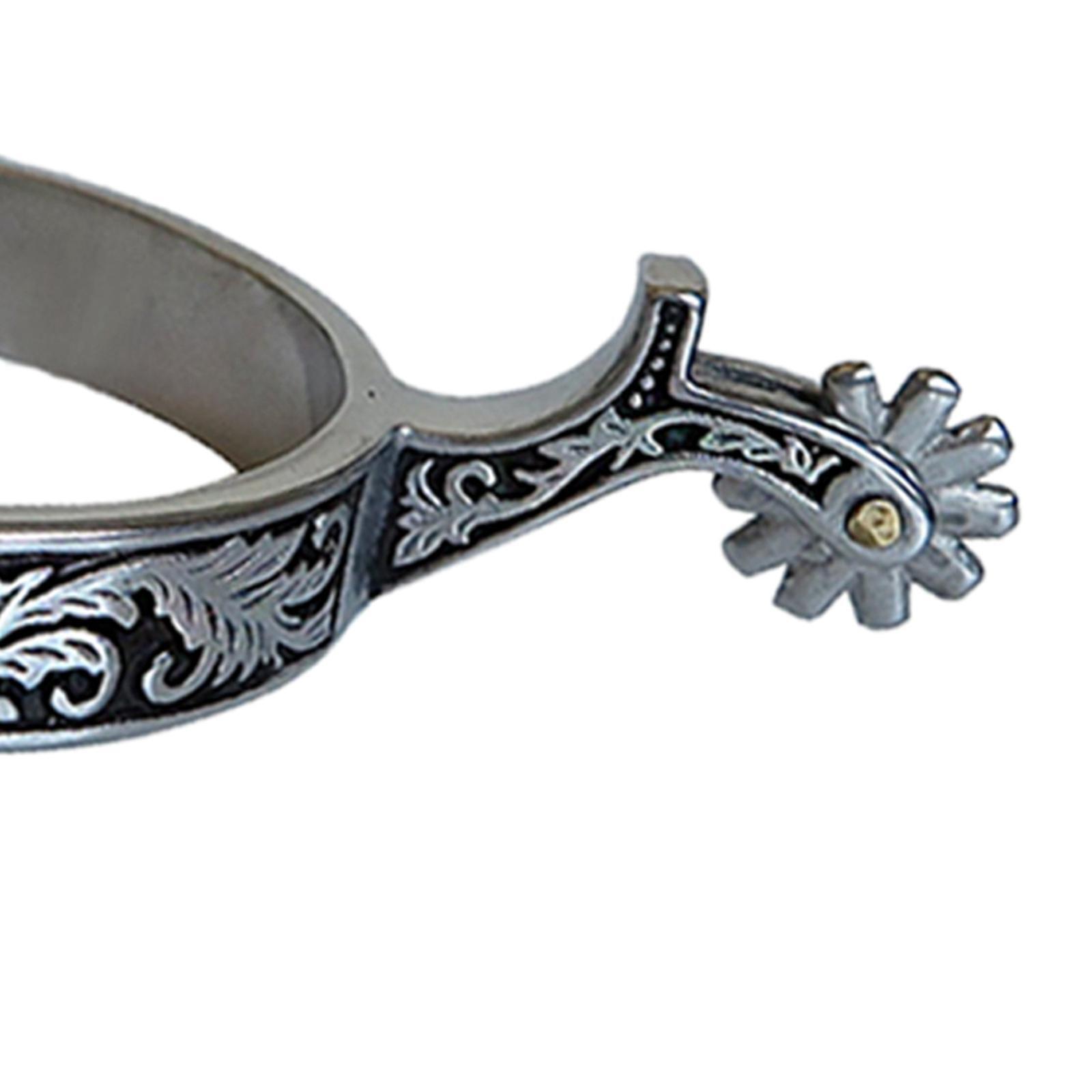 2x Horse Spurs Anti Rust Western Style Spur for Competition Equipment Decoraation for Boots Men and Women for Equestrian Traini